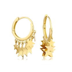 Gold Star Hoop Earrings - 1