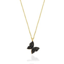 Gold Stone Butterfly Necklace - 1