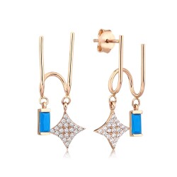 Gold Stone Earrings - 1