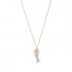 Gold Stone Fish Necklace - 2