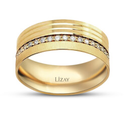 Gold Stone Modern Classic Women's Wedding Ring 