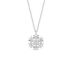 Gold Stone Snowflake Necklace - 1