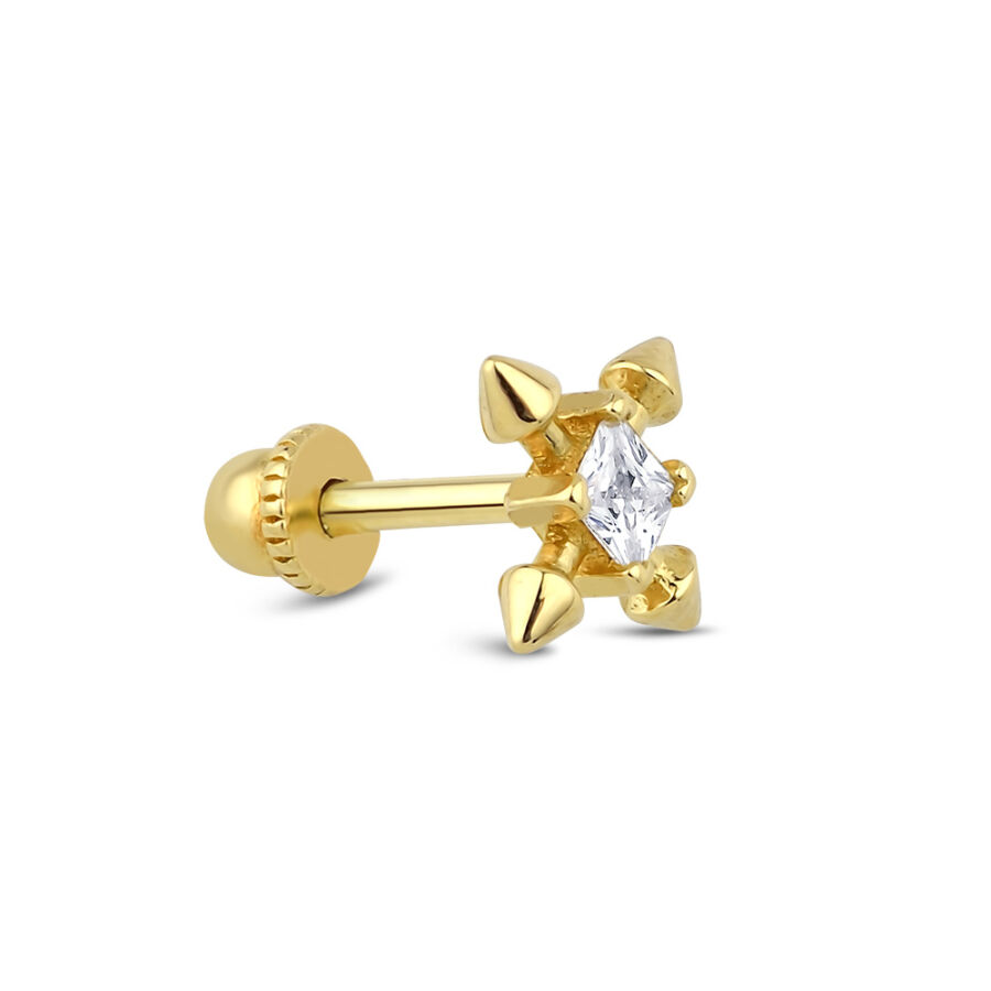 Gold Stone Tragus Earring 