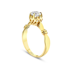 Gold Solitaire Ring - 2