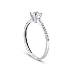 Gold Solitaire Ring - 2