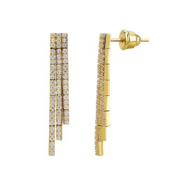 Gold Tennis Earrings - 1