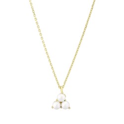 Gold Triple Pearl Necklace - 2