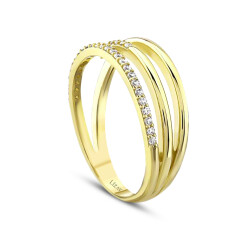 Gold Triple Stone Ring - 2