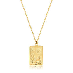 Gold Trend Plate Necklace - 1