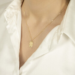 Gold Trend Plate Necklace - 2