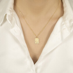 Gold Trend Plate Necklace - 3