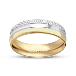 Gold Two Color Men's Wedding Ring 