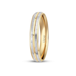 Gold Two Color Men's Wedding Ring - 2