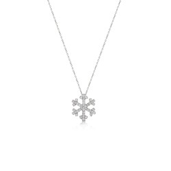 Gold Two Color Snowflake Necklace - 3