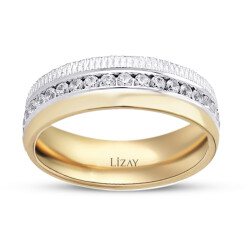 Gold Two-tone Stone Women's Wedding Ring 