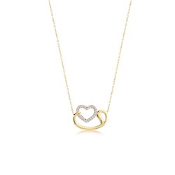 Gold Vav Heart Necklace - 1