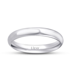 Gold White Classic Men's Wedding Ring 